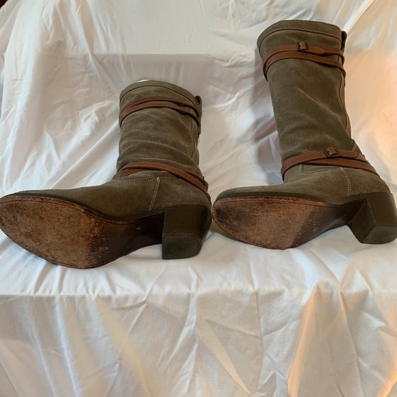 FRYE Strappy Jane Tall Boots Size 7 Gray Suede - Picture 5 of 14